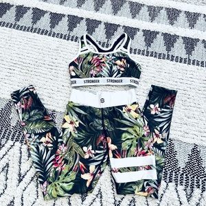 STRONGER Vietnam Jungle Floral Print Active Set